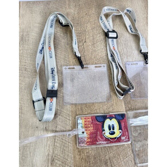 Set Of 3 Disney Cruise Line Castaway Club Silver Lanyards DCL Exclusive + Extras - Picture 2 of 6